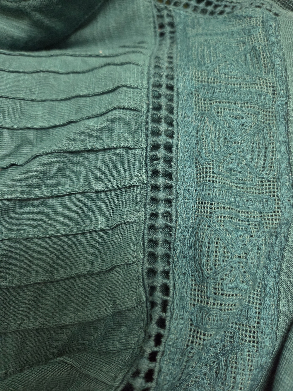 Sundance Teal Crochet-Trim Sleeveless Top Womens Size Large - Picture 6 of 7